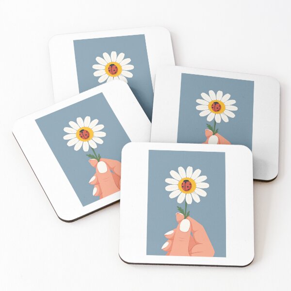 Item preview, “Minimal Vector of Daisy with Ladybug” designed and sold by Shahrzad72.