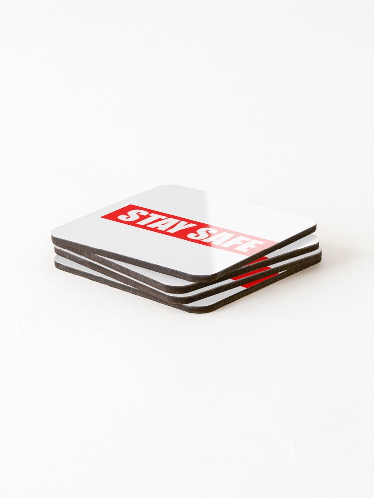 Thumbnail 4 of 5, Coasters (Set of 4), Stay Safe designed and sold by AxlanGraphics.