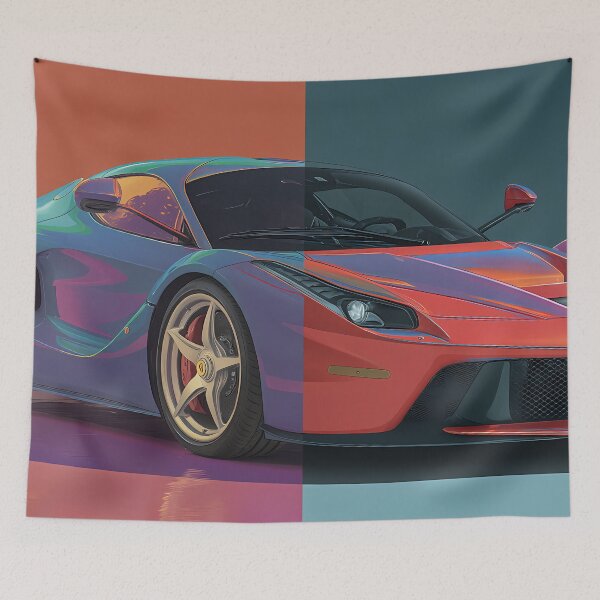 Item preview, Ferrari LaFerrari Garage Poster – Modern Pop Art Design designed and sold by AutoPopStudio.
