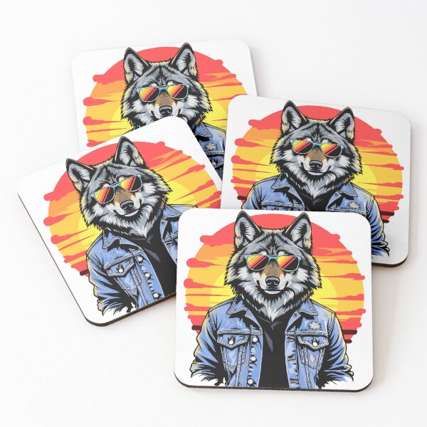 Item preview, Retro 80's Wolf, So Cool He has to wear shades designed and sold by Really Bad Art.