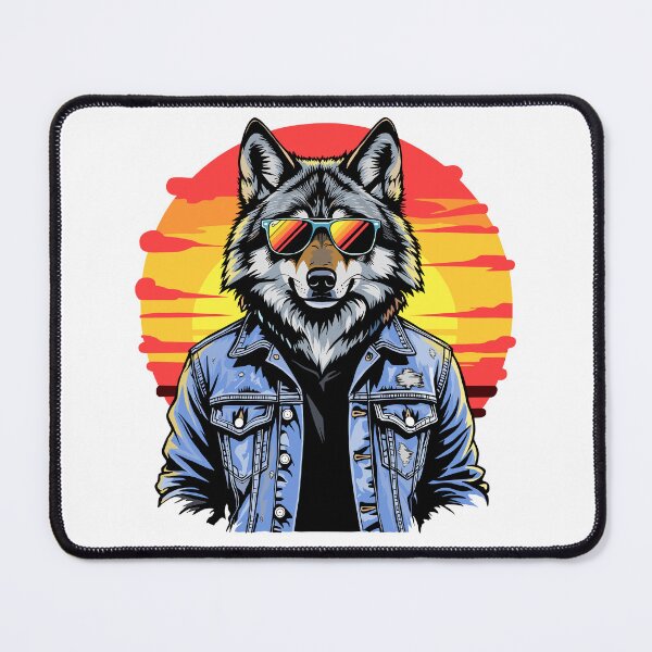 Item preview, Retro 80's Wolf, So Cool He has to wear shades designed and sold by Really Bad Art.