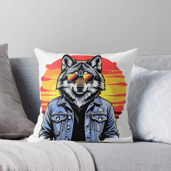 Item preview, Retro 80's Wolf, So Cool He has to wear shades designed and sold by Really Bad Art.