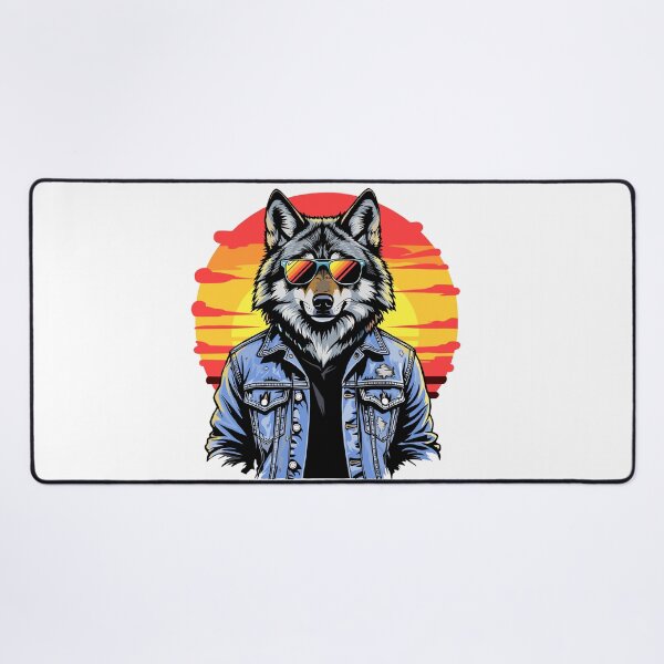 Item preview, Retro 80's Wolf, So Cool He has to wear shades designed and sold by Really Bad Art.