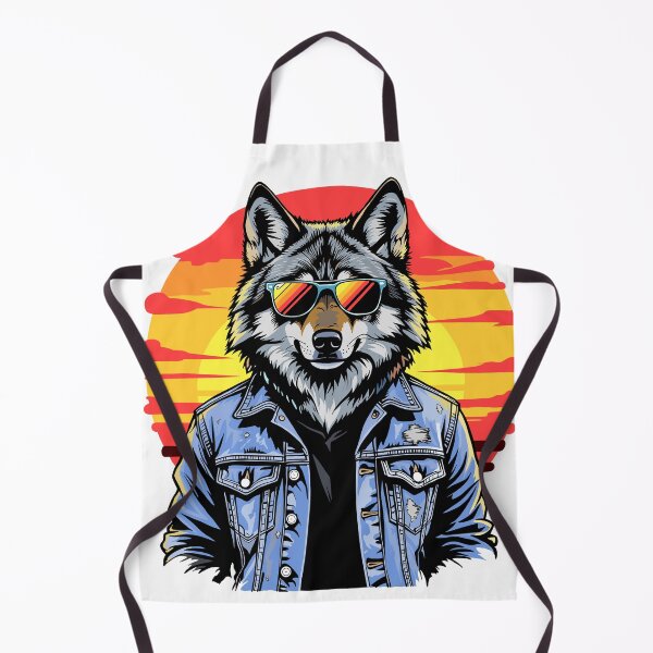 Item preview, Retro 80's Wolf, So Cool He has to wear shades designed and sold by Really Bad Art.