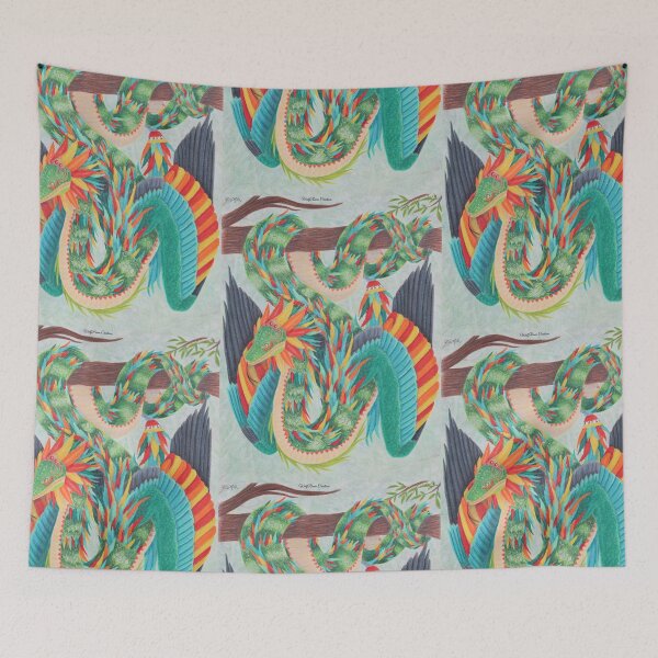 Item preview, Quetzalcoatl coiled in the forest designed and sold by WolfRaven Creations.