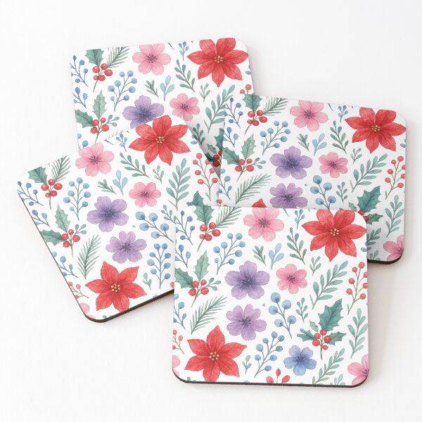 Item preview, watercolor winter floral colorful pattern designed and sold by mariana83.