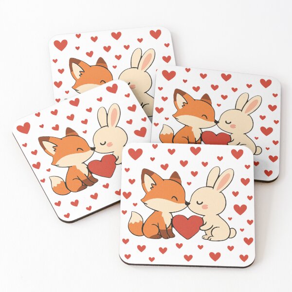 Item preview, Fox and bunny, lovers, Valentine's Day. designed and sold by PabDam.