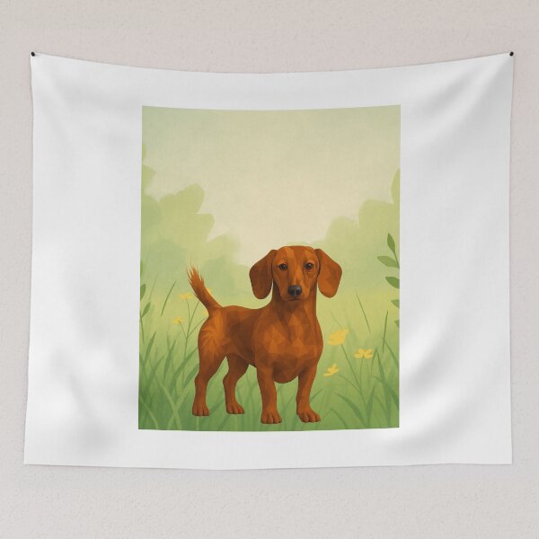 Item preview, Geometric Dachshund with Wispy Tail designed and sold by GeoWild Designs.