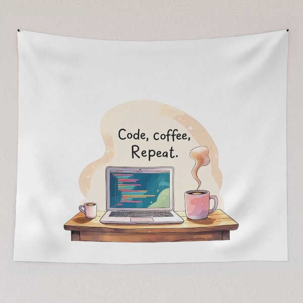 Item preview, Code Coffee Repeat | Programmer Life Design | Developer Coffee Humor designed and sold by KiValuate.