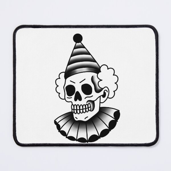 Item preview, Horror Clown Creepy Skull Tattoo Flash Art designed and sold by SinisterSupplyStore.