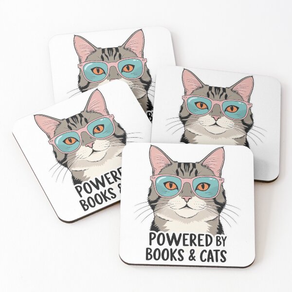 Item preview, Powered by Books and Cats | Cozy Reading Life | Cat Lover Design designed and sold by KiValuate.