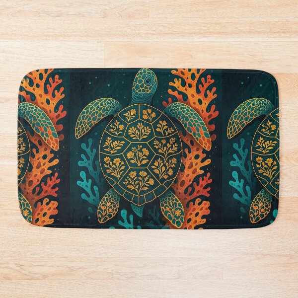 Item preview, Floral Sea Turtle T-Shirt – Artistic Ocean Animal Design designed and sold by Gold Turtle  Lina.