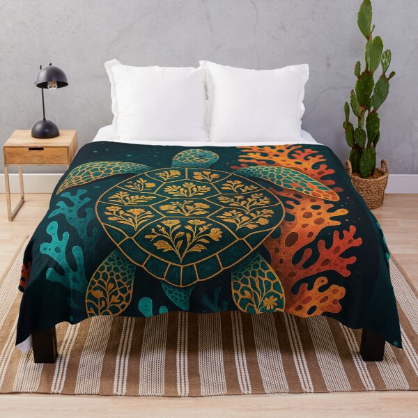 Item preview, Floral Sea Turtle T-Shirt – Artistic Ocean Animal Design designed and sold by Gold Turtle Lina.