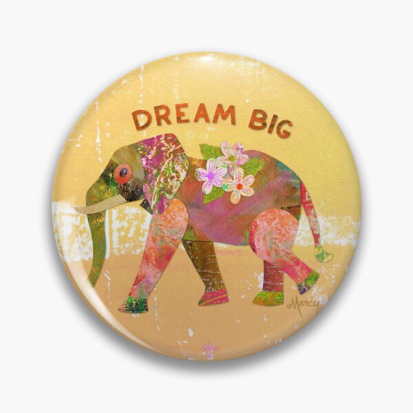 Item preview, Dream Big Elephant Collage Illustration designed and sold by MarcyBrennanArt.