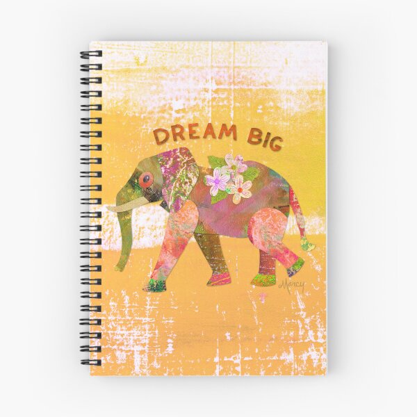 Item preview, Dream Big Elephant Collage Illustration designed and sold by MarcyBrennanArt.