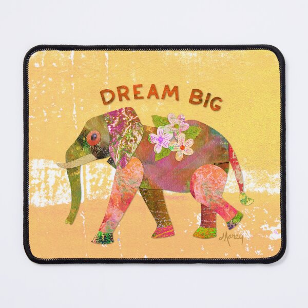 Item preview, Dream Big Elephant Collage Illustration designed and sold by MarcyBrennanArt.