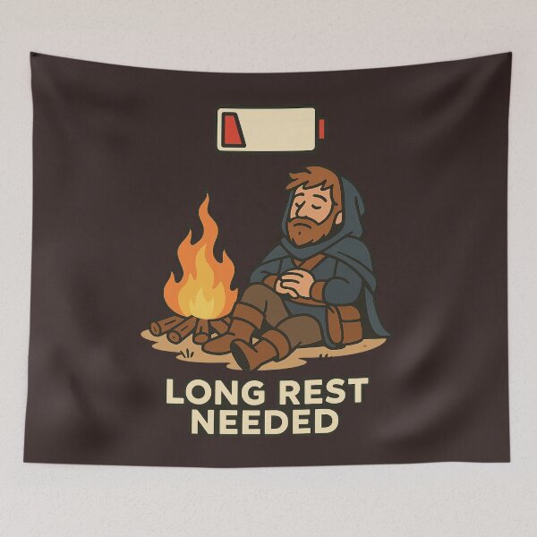 Item preview, Long Rest Needed – Funny RPG Gamer Design designed and sold by Neon Nightmare.