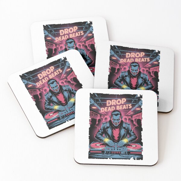 Item preview, Drop Dead Beats – Neon Vampire DJ Rave Artwork designed and sold by Enea Kelo.