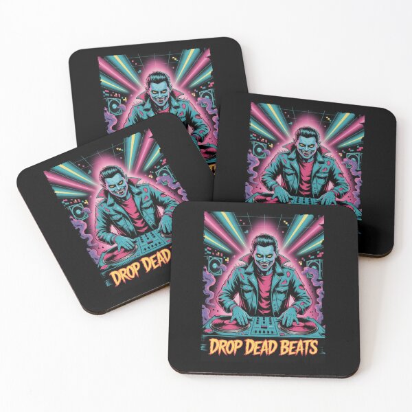 Item preview, Drop Dead Beats – Neon Vampire DJ Rave Artwork designed and sold by Enea Kelo.