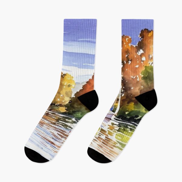 Item preview, Autumn on the Dart2(Watercolour + AI) designed and sold by artsmeow.