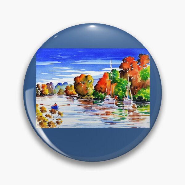 Item preview, Autumn on the Dart(Watercolour + AI) designed and sold by artsmeow.
