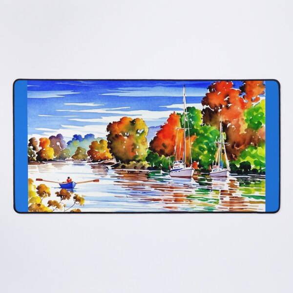 Item preview, Autumn on the Dart(Watercolour + AI) designed and sold by artsmeow.