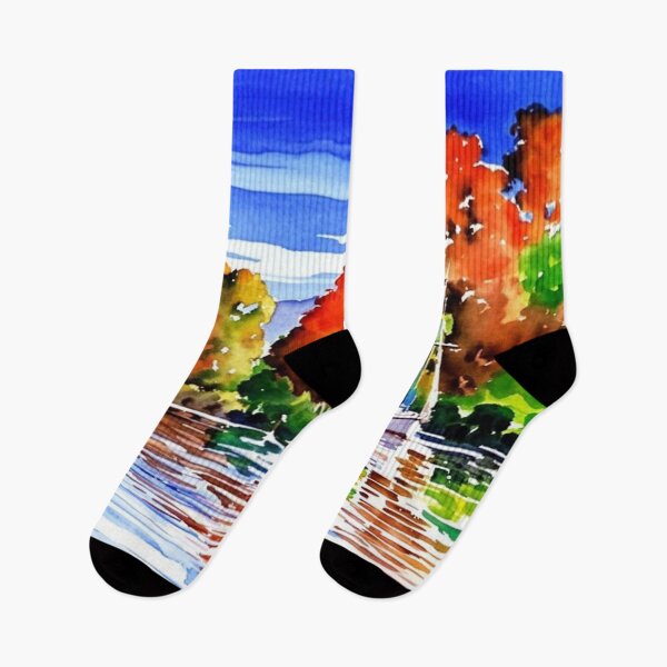 Item preview, Autumn on the Dart(Watercolour + AI) designed and sold by artsmeow.