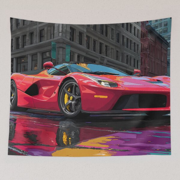 Item preview, Vibrant Wall Poster – Ferrari LaFerrari in Pop Art Style designed and sold by AutoPopStudio.