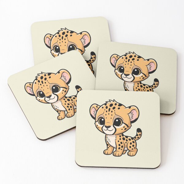 Item preview, Cute Baby Cheetah Cartoon With Big Eyes designed and sold by LightArt25.
