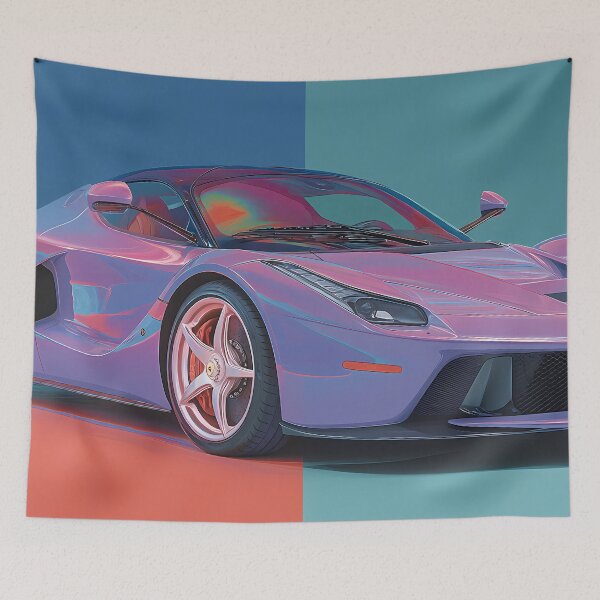 Item preview, Iconic Supercar Wall Art – Ferrari LaFerrari Pop Art Print designed and sold by AutoPopStudio.