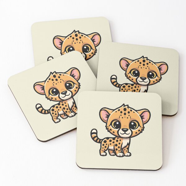 Item preview, Cute Baby Cheetah Cartoon With Big Eyes designed and sold by LightArt25.