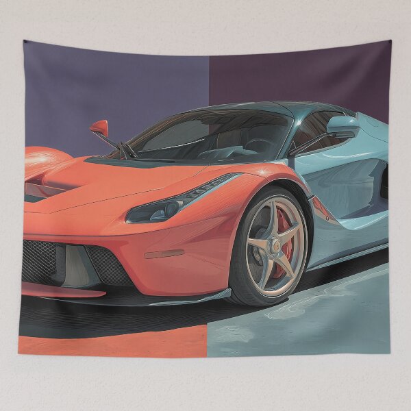Item preview, Artistic Pop Art Supercar – Ferrari LaFerrari Wall Print designed and sold by AutoPopStudio.
