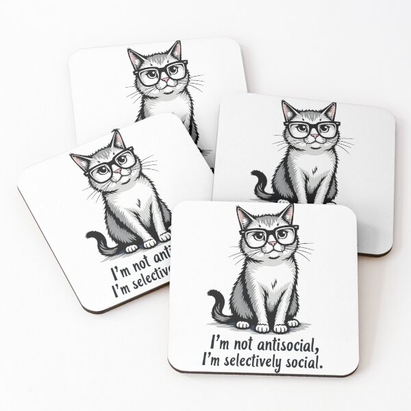 Item preview, I'm Not Antisocial, I'm Selectively Social - Smart Cat designed and sold by BestBest2023.