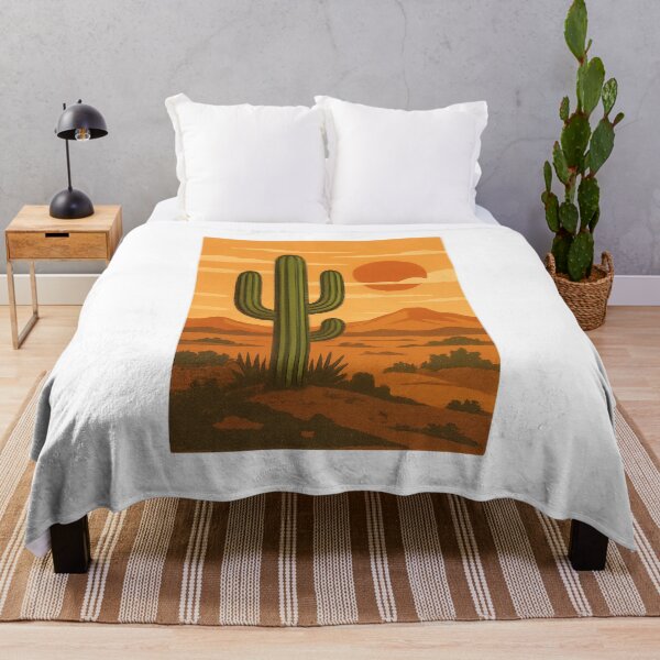 Aperçu de l'œuvre Desert Cactus – Vintage Retro Aesthetic Colors créée et vendue par RouniBoutique.