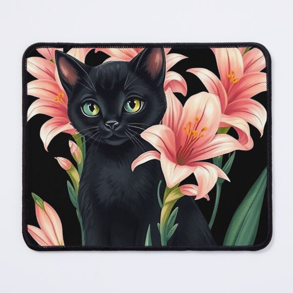Item preview, Black cat with flowers n.1 designed and sold by Filotecnia.