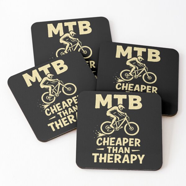 Item preview, MTB Cheaper Than Therapy Funny Cycling Design designed and sold by Qbi Cycle & Co. – Cycling Apparel & Accessories.