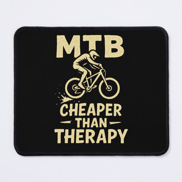 Item preview, MTB Cheaper Than Therapy Funny Cycling Design designed and sold by Qbi Cycle & Co. – Cycling Apparel & Accessories.