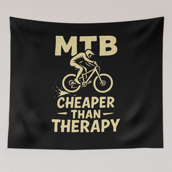 Item preview, MTB Cheaper Than Therapy Funny Cycling Design designed and sold by Qbi Cycle & Co. – Cycling Apparel & Accessories.