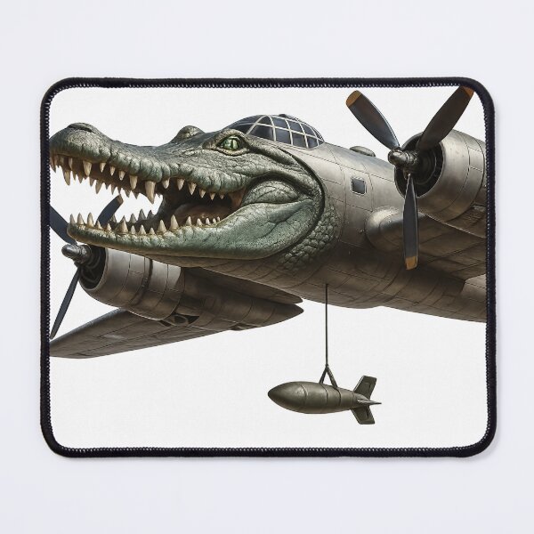 Item preview, Bombardiro Crocodilo – Italian Brain Rot Warplane Meme Character | Surreal Croc Bomber Design designed and sold by Flying Penguins.