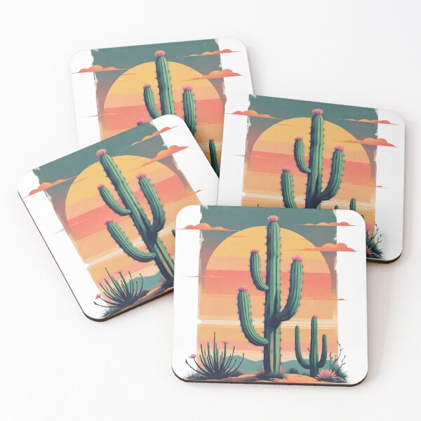 Aperçu de l'œuvre Desert Cactus – Vintage Retro Colors Aesthetic créée et vendue par RouniBoutique.
