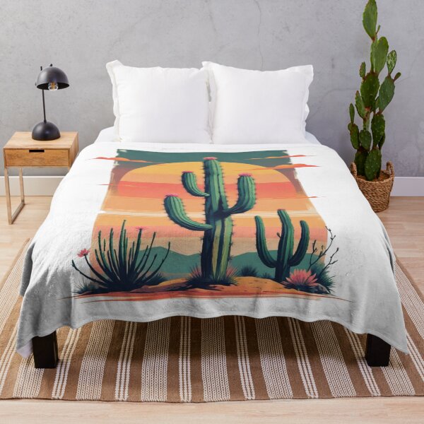 Aperçu de l'œuvre Desert Cactus – Vintage Retro Colors Aesthetic créée et vendue par RouniBoutique.