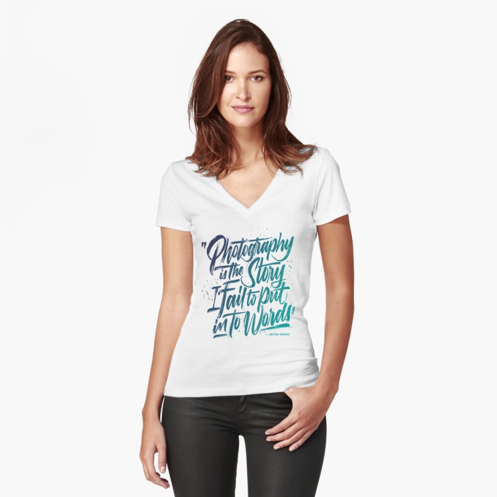 Item preview, Fitted V-Neck T-Shirt designed and sold by D-Sparks.
