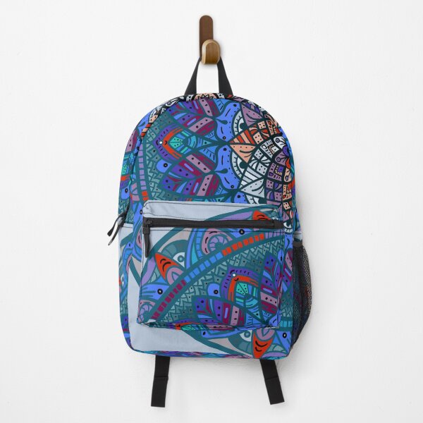 Item preview, Mandala Leafy Meditation Blue designed and sold by angeldecuir.