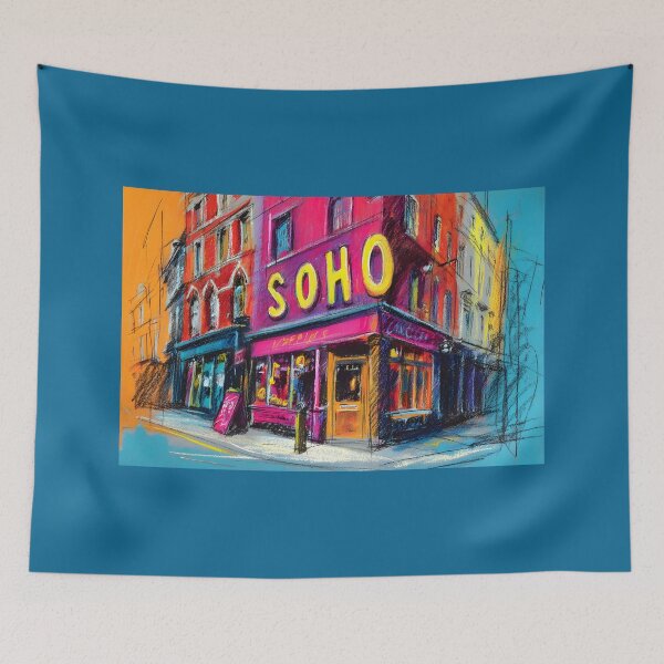 Item preview, Step into Soho - A Vibrant Abstract Celebration of Urban Energy Color and Nightlife designed and sold by OlfactoART Studio.