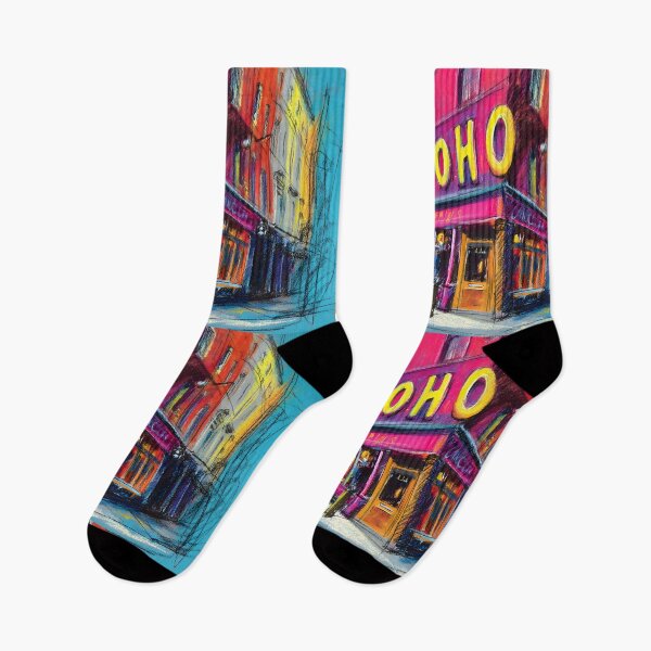 Item preview, Step into Soho - A Vibrant Abstract Celebration of Urban Energy Color and Nightlife designed and sold by OlfactoART Studio.