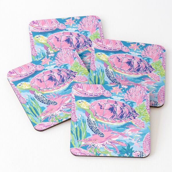Item preview, Preppy turtles and coral reef designed and sold by SophieClimaArt.