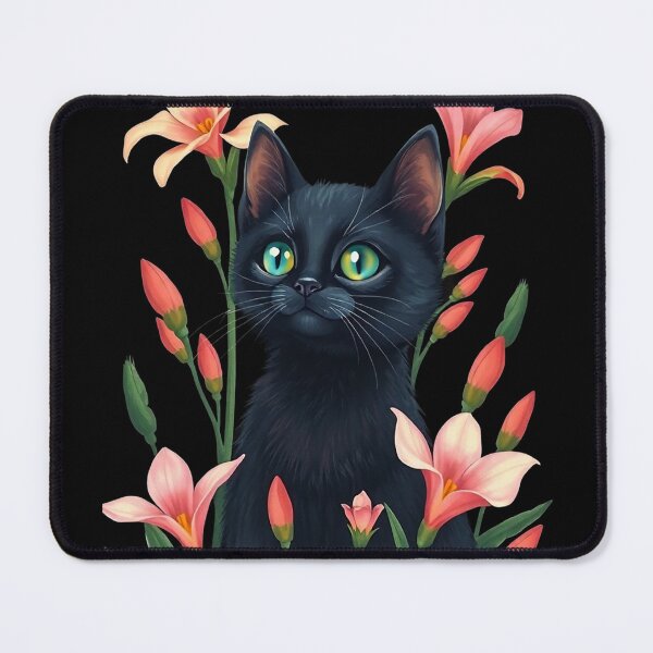 Item preview, Black cat with flowers n.2 designed and sold by Filotecnia.