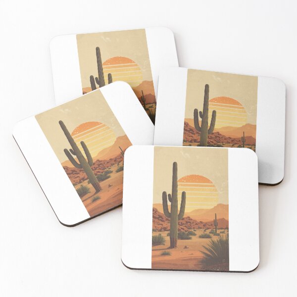 Aperçu de l'œuvre Desert Cactus – Vintage Retro Colors Aesthetic créée et vendue par RouniBoutique.