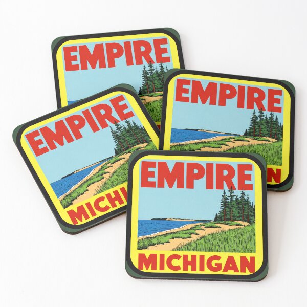 Item preview, Empire Michigan Vintage Travel Decal Sunset designed and sold by TheOldMittenIllustrated.