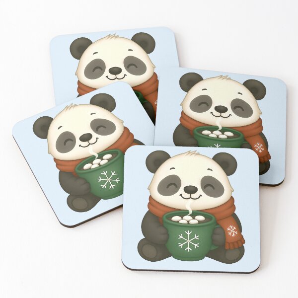 Item preview, Cozy Panda with Hot Chocolate – Cute Christmas Winter Animal Gift for Cocoa and Panda Lovers designed and sold by SkyTastic.